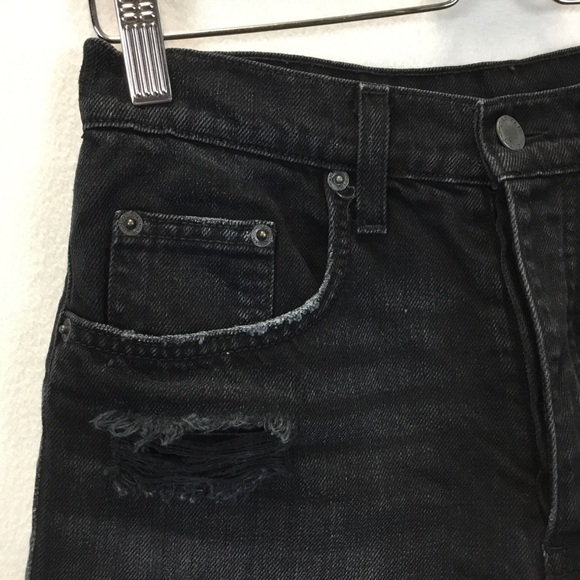 Carmar Black High Waisted Distressed Raw Hem Jean Shorts - Picture 5 of 10